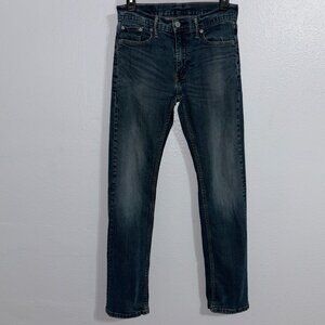Levi’s 513 Men's Slim Straight Jeans W29 L32 Medium Wash Distressed Look Denim